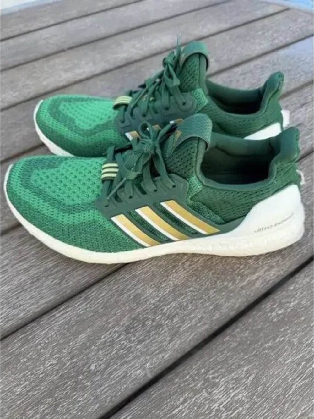 Adidas Ultra Boost Men Shoe Sz 10.5 Running Casual Gym Green JuJu Smith-Schuster - Picture 2 of 5